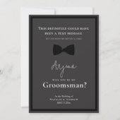 Invitation Classic All Black Tuxedo Funny Groomsman (Devant)