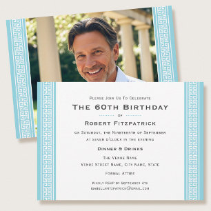 Invitation Classic Anniversaire Fête Personnalisé Age Photo B