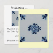 Invitation Classic Antiquaire Delft Bleu Carrelage - Motif Fl (Devant / Derrière)