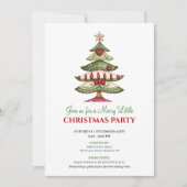 Invitation Classic artistic Christmas tree Christmas party (Devant)