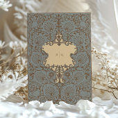 Invitation Classic baroque orné, Mariage beige