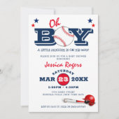 Invitation Classic Baseball Oh Boy Baby shower (Devant)