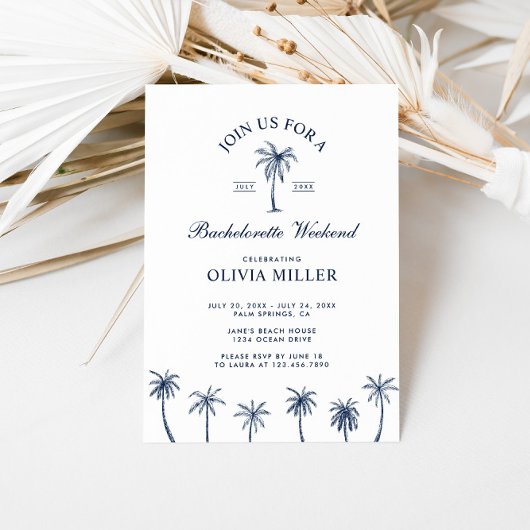 Invitation Classic Beach Bachelorette Party Week-end