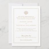 Invitation Classic Beach Shell Mariage (Devant)