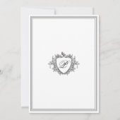 Invitation Classic black and white crest monogram wedding  (Dos)