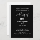 Invitation Classic Black and White Formal Custom Wedding (Devant / Derrière)