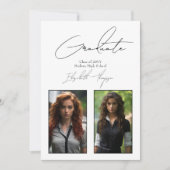 Invitation Classic Black and White Modern Graduation Party (Devant)