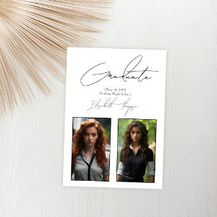 Invitation Classic Black and White Modern Graduation Party