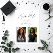 Invitation Classic Black and White Modern Graduation Party