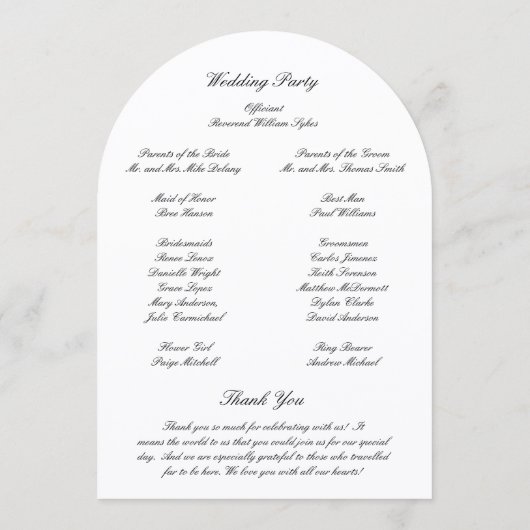 Invitation Classic Black and White Timeless Wedding Program (Dos)