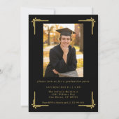 Invitation Classic Black Gold Graduation (Dos)