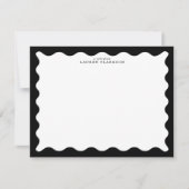 Invitation Classic Black Wavy Frame Note Card (Devant)