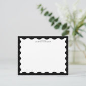 Invitation Classic Black Wavy Frame Note Card (Debout devant)