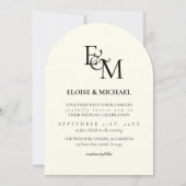 Invitation Classic Black & White Monogram Minimalist Wedding (Devant)