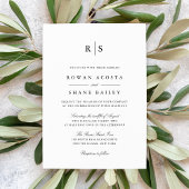 Invitation Classic Black & White Monogram Wedding