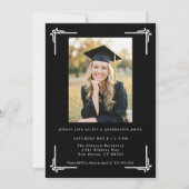 Invitation Classic Black White Photo Graduation (Dos)