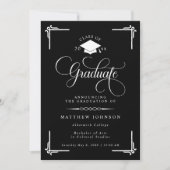 Invitation Classic Black White Photo Graduation (Devant)