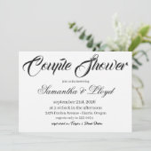 Invitation Classic Black & White Script Couples Bridal Shower (Debout devant)