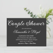 Invitation Classic Black & White Script Couples Bridal Shower (Debout devant)
