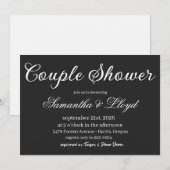 Invitation Classic Black & White Script Couples Bridal Shower (Devant / Derrière)