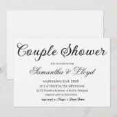 Invitation Classic Black & White Script Couples Bridal Shower (Devant / Derrière)