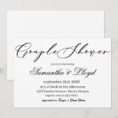 Invitation Classic Black & White Script Couples Bridal Shower (Devant / Derrière)