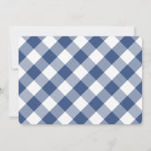 Invitation Classic Bleu Foncé Et Blanc Baby shower Garçon (Dos)