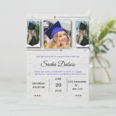 Invitation Classic Blue and Black Graduation (Debout devant)