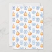 Invitation Classic Blue Ginger Jars Citrouille Baby shower (Dos)