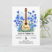 Invitation Classic Blue Guitar Boy Anniversaire (Debout devant)