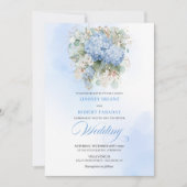 Invitation Classic Blue Hydrangea Watercolor Wedding Invitе (Devant)