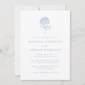 Invitation Classic Blue Hydrangea Wedding (Devant)