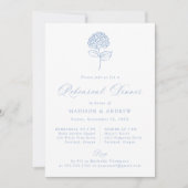 Invitation Classic Blue Hydrangea Wedding Rehearsal Dinner (Devant)