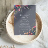 Invitation Classic Blue Wild Floral Retraite Party