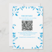 Invitation classic blue  wild flowers wedding invite (Dos)