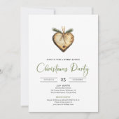 Invitation Classic Bohemian Pine Wreath Watercolor Holiday (Devant)