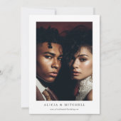 Invitation Classic Boho Minimalist Script Wedding Photo (Dos)