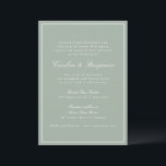 Invitation Classic Border Script Elegant Wedding Sage RSVP<br><div class="desc">This classic wedding invitation features a soft sage green background, refined serif typography, and an elegant double-line border. The formal wording and balanced layout create a timeless, traditional feel while the muted color palette keeps it fresh and modern. Perfect for couples planning a garden, estate, or classic ceremony with a...</div>