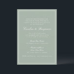 Invitation Classic Border Script Elegant Wedding Sage RSVP<br><div class="desc">This classic wedding invitation features a soft sage green background, refined serif typography, and an elegant double-line border. The formal wording and balanced layout create a timeless, traditional feel while the muted color palette keeps it fresh and modern. Perfect for couples planning a garden, estate, or classic ceremony with a...</div>
