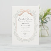 Invitation Classic Bow Bridal Shower (Debout devant)