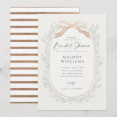 Invitation Classic Bow Bridal Shower (Devant / Derrière)
