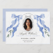 Invitation Classic bow élégant photo Graduation (Devant / Derrière)