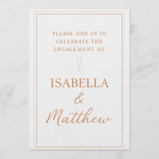 Invitation Classic Bronze Accents Couple Party Invite