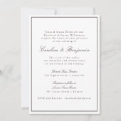 Invitation Classic Brown Border Script Elegant Wedding RSVP (Devant)