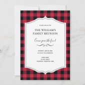 Invitation Classic Buffalo Plaid Check Black Red Event (Devant)