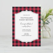 Invitation Classic Buffalo Plaid Check Black Red Event (Debout devant)