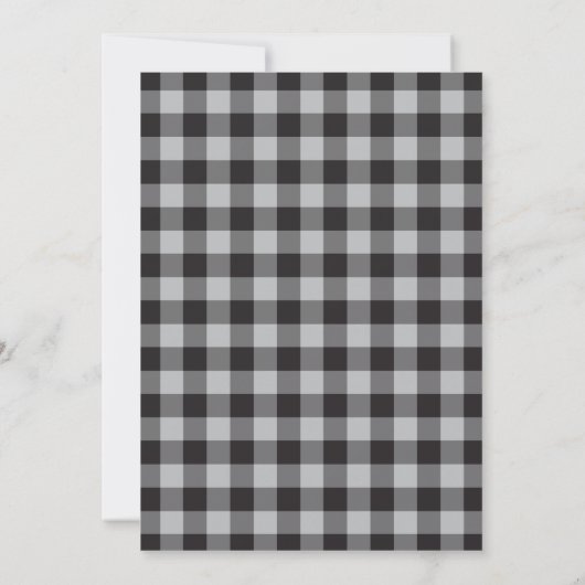Invitation Classic Buffalo Plaid Check Black White Event (Dos)