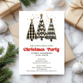 Invitation Classic buffalo plaid Christmas tree party invite