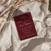 Invitation Classic Burgundy Fancy Old Money Retro Wedding