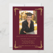 Invitation Classic Burgundy Gold Graduation (Dos)